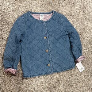 Carter's Blue Quilted Jacket with Striped Lining